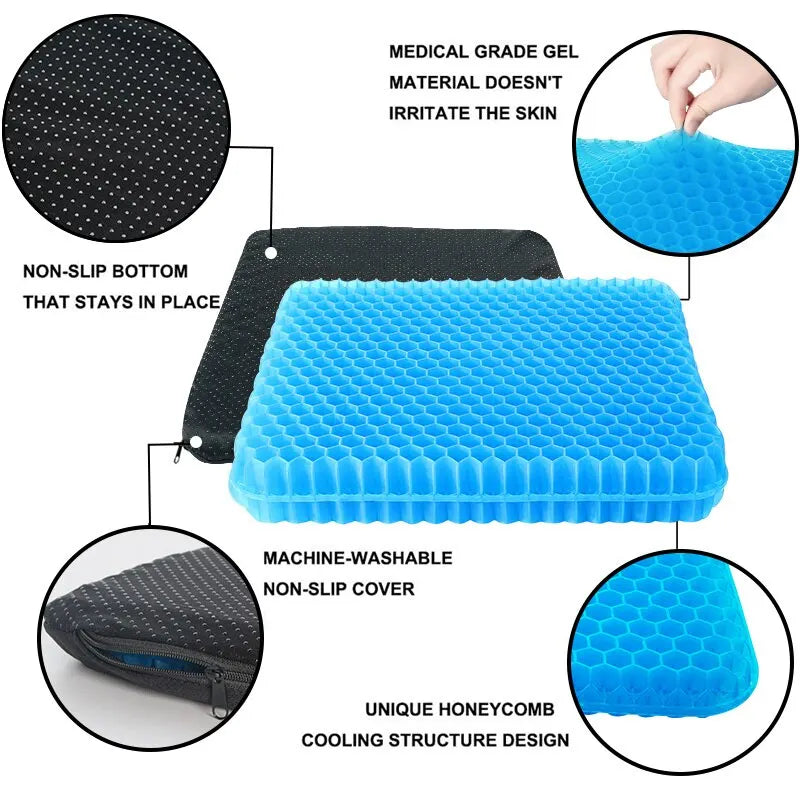 Restpillux® Gel Seat Cushion - Home Office Wheelchair Chair Cars